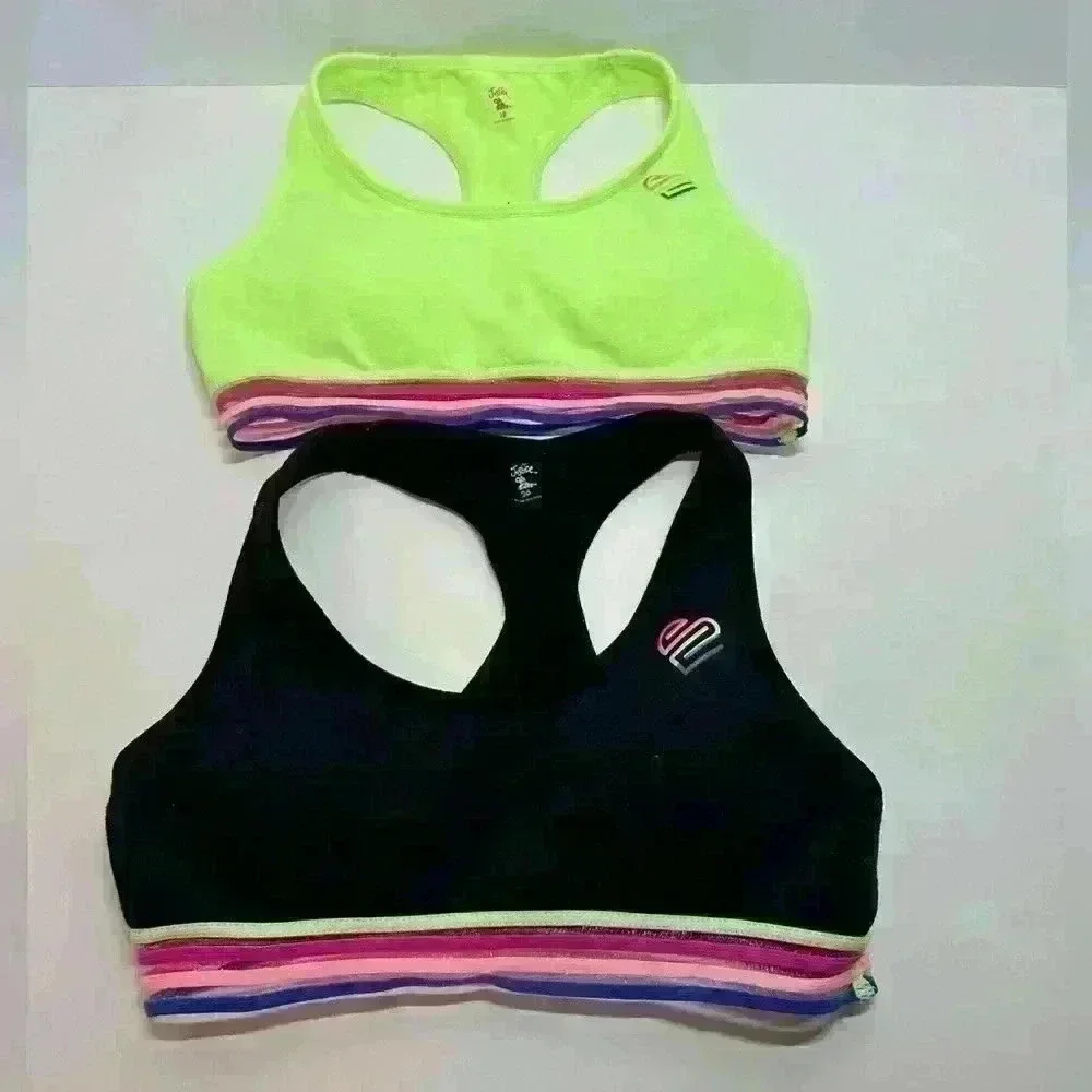 Justice Oh So Soft Girls Sports Bra, 2-Pack, Sizes 28, Removable Padding